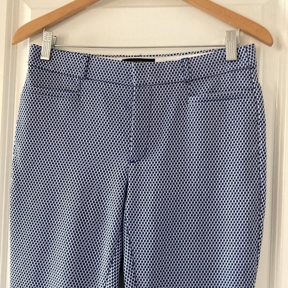 Banana Republic Factory 4 ankle pants Sloan curvy fit blue white - Picture 4 of 14